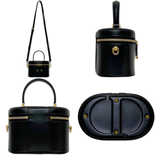 Dior Mini Vanity Shoulder Bag Leather Black — view 2