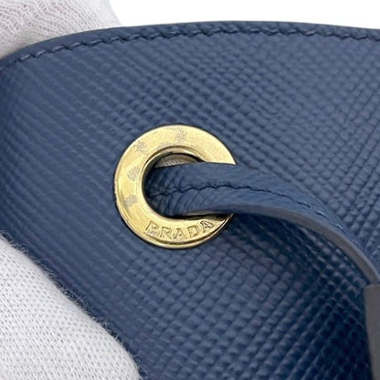 Prada Drawstring Shoulder Bag 2-Way Hand 1 BE 032 158 Saffiano Leather Azzurro — view 6