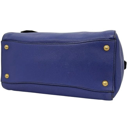 Prada 2-Way Tote Leather Blue — view 5