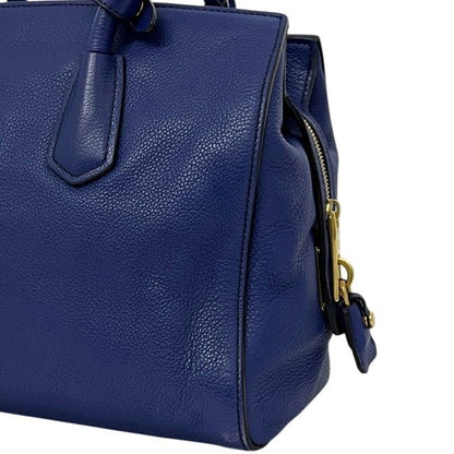 Prada 2-Way Tote Leather Blue — view 7
