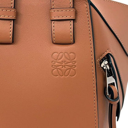 Loewe 2-Way Hammock Compact Shoulder Bag Anagram Smooth Leather Tan Brown — view 7