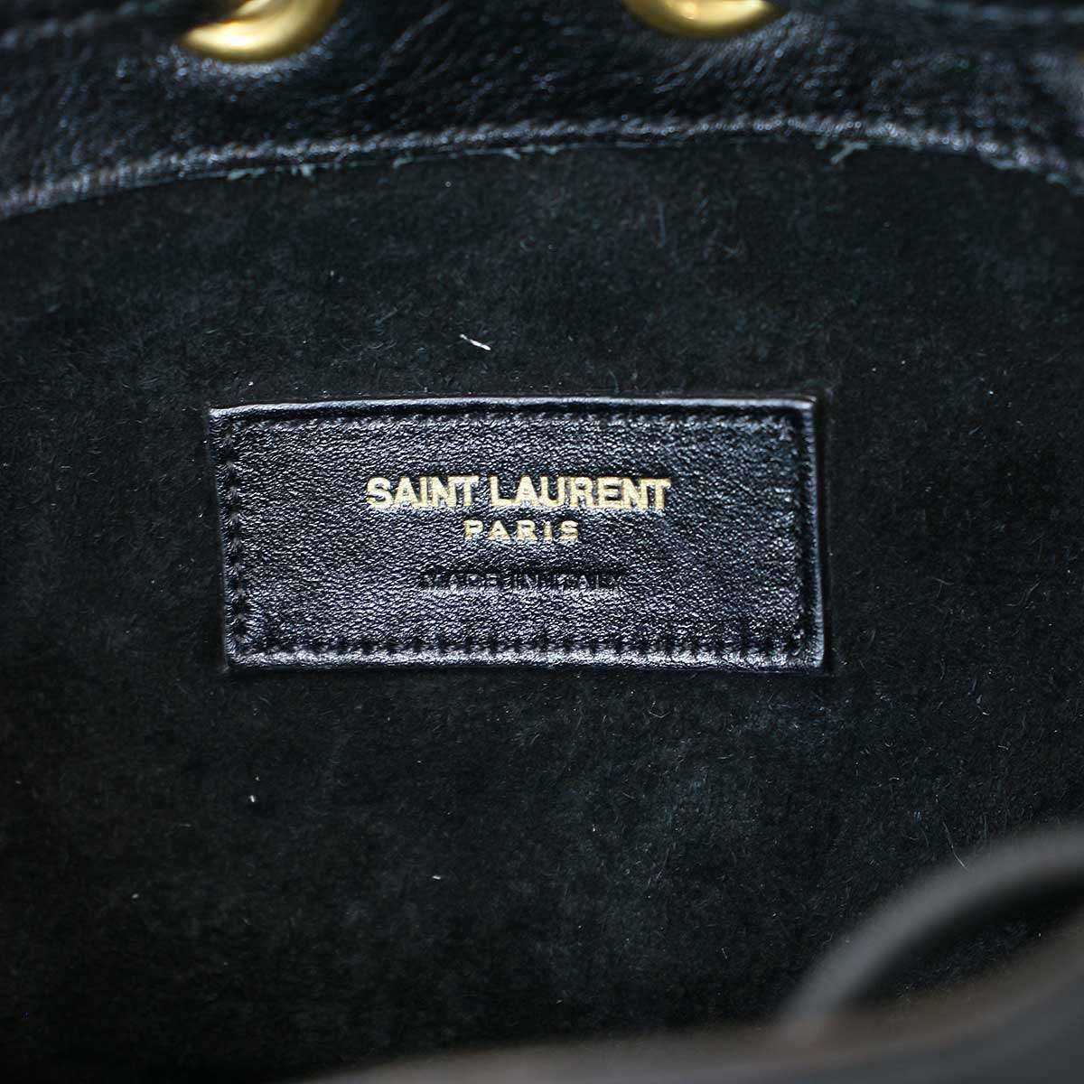 Saint Laurent Paris Emmanuelle Small Fringe Bucket Bag Black — view 6