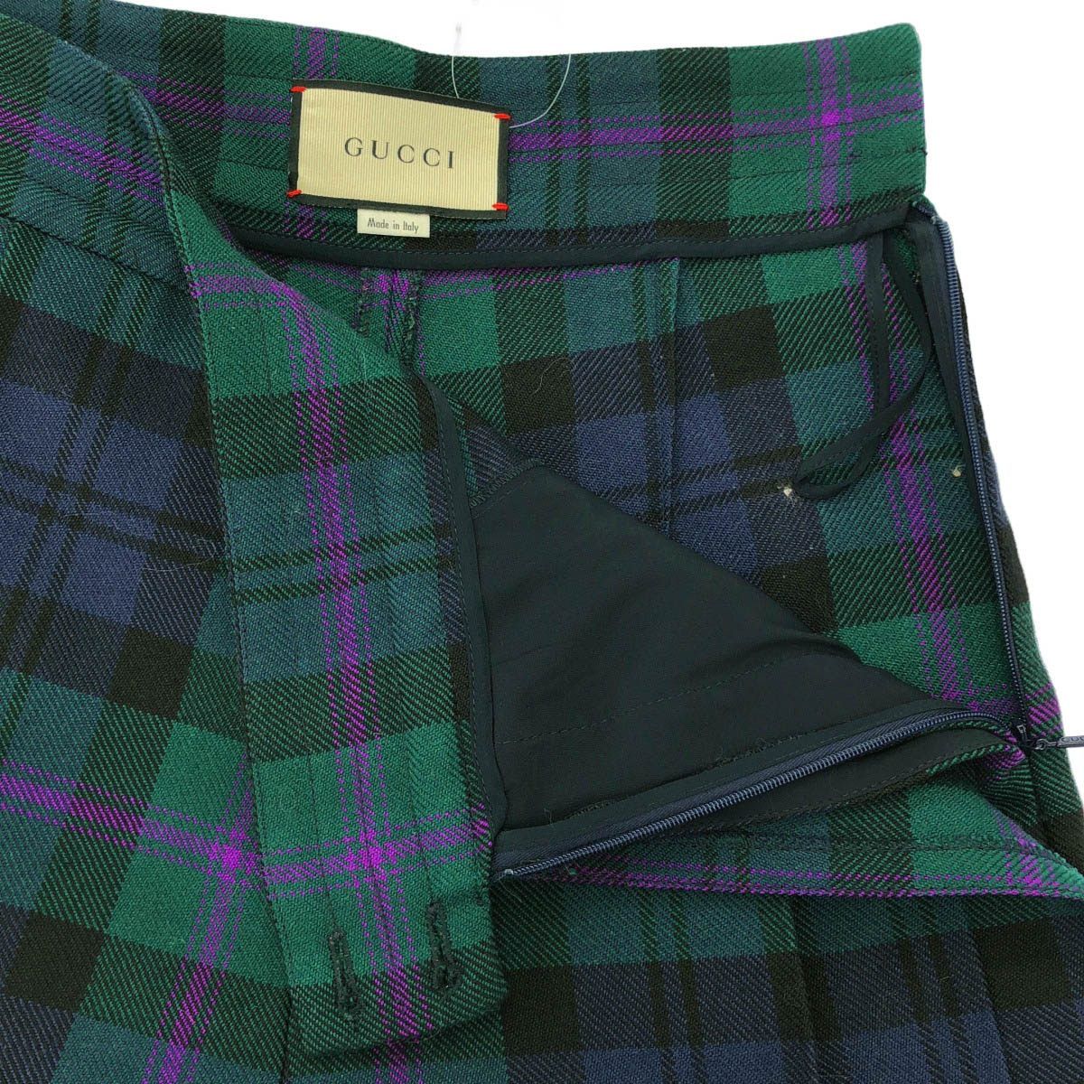 Gucci Check Skirt Zacnn Green 40 — view 4
