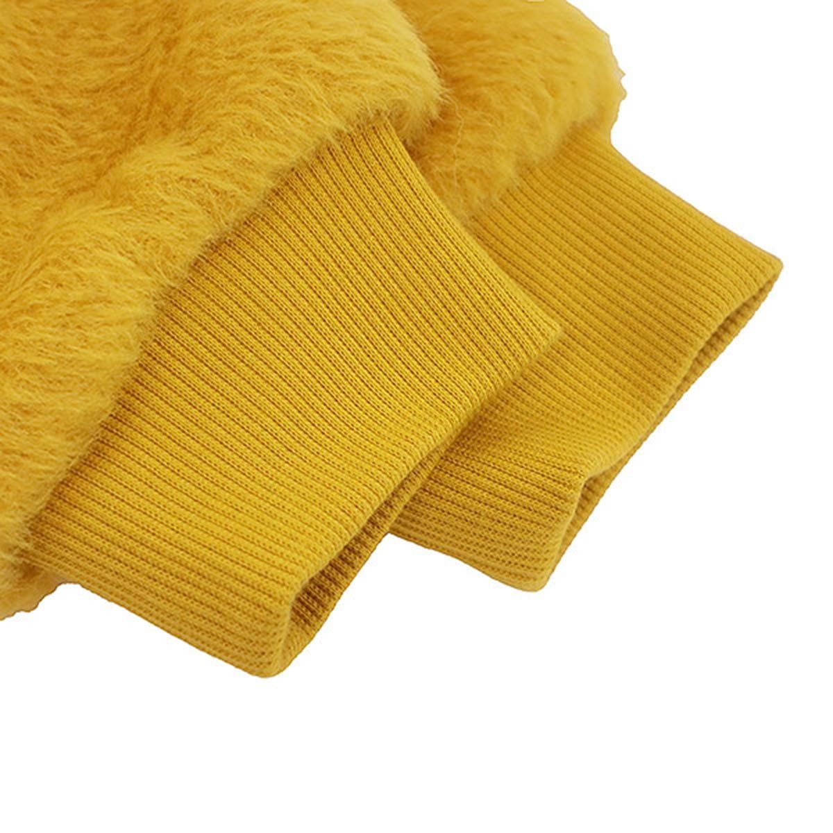 Celine Fuzzy Wool Loose Fit Hoodie Yellow — view 5