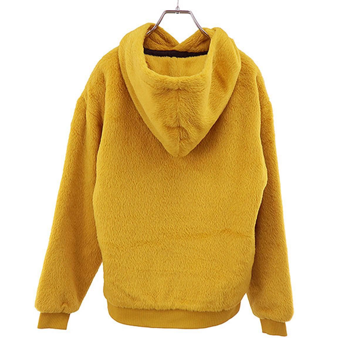 Celine Fuzzy Wool Loose Fit Hoodie Yellow — view 2