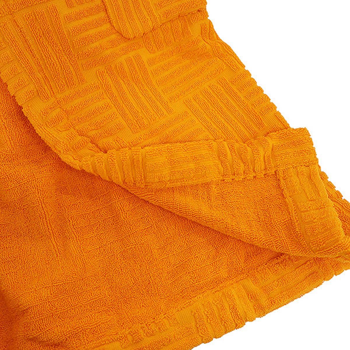 Bottega Veneta Cotton Terry Pile Bathrobe Coat Orange — view 7