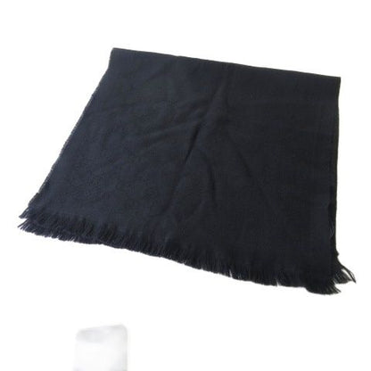 Gucci Shawl GG Wool 100 Fringe Black Scarf