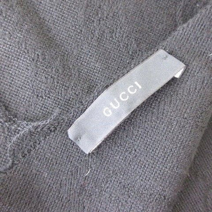 Gucci Shawl GG Wool 100 Fringe Black Scarf — view 2