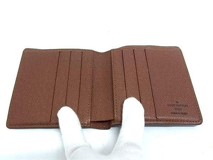 Louis Vuitton Bifold Wallet Monogram Porto Billets 6 Cult Cles Brown Leather — view 3