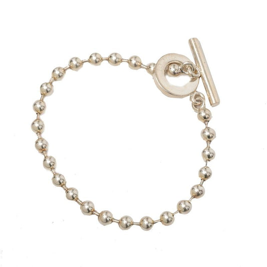 Gucci Logo Ball Chain Bracelet Silver