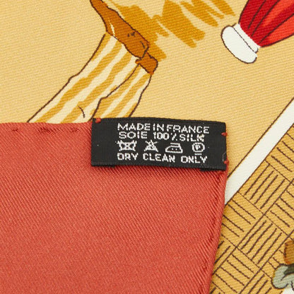 Hermes Carre 90 Un Siecle de Courses Deauville Horse Racing Era Scarf Brown — view 7
