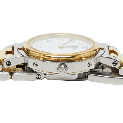 Hermes Clipper Watch White Silver Gold Stainless Steel — view 3