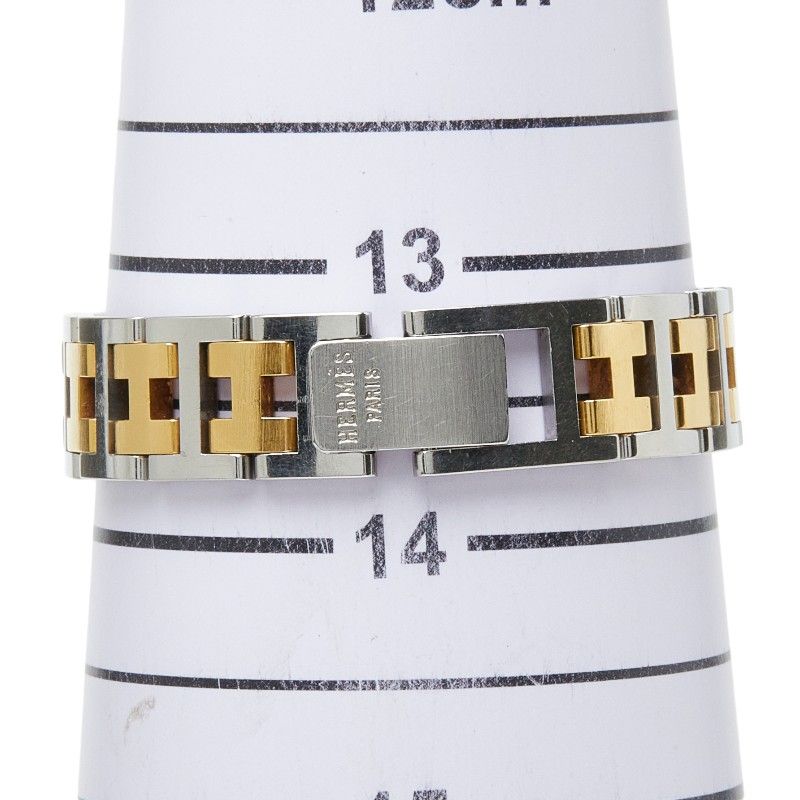 Hermes Clipper Watch White Silver Gold Stainless Steel — view 7