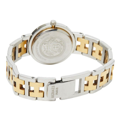Hermes Clipper Watch White Silver Gold Stainless Steel — view 5