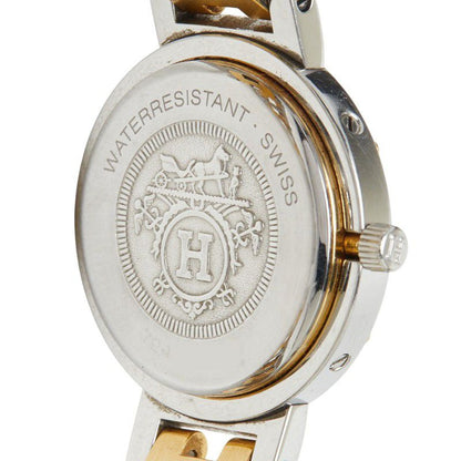 Hermes Clipper Watch White Silver Gold Stainless Steel — view 6