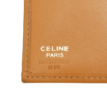Celine Macadam Kiss Lock Bifold Wallet Brown Gold Leather — view 8