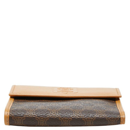Celine Macadam Kiss Lock Bifold Wallet Brown Gold Leather — view 3