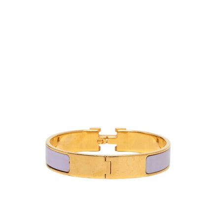 Hermes Clic H PM Bracelet Bangle Gold Purple Plated Enamel — view 3