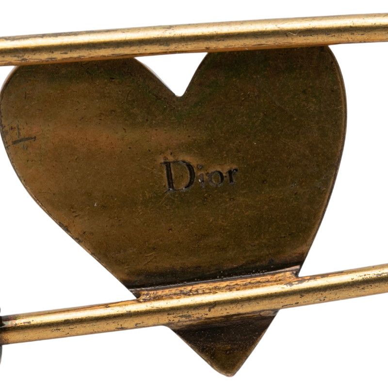 Dior Heart Pin Brooch Gold Multicolor Plated — view 3