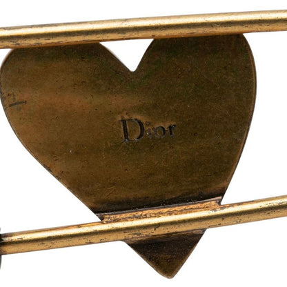 Dior Heart Pin Brooch Gold Multicolor Plated — view 3