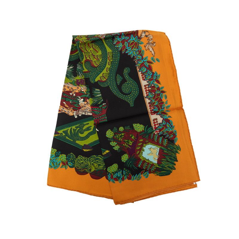 Hermes Carre 90 le Paradis du Roy Scarf Multicolor Silk — view 2