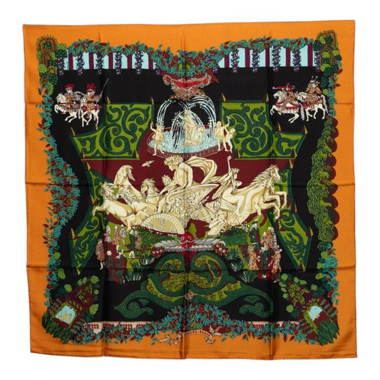 Hermes Carre 90 le Paradis du Roy Scarf Multicolor Silk