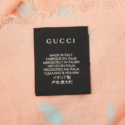 Gucci GG Ghost Motif Scarf Pink Blue Silk Modal — view 4