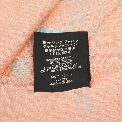Gucci GG Ghost Motif Scarf Pink Blue Silk Modal — view 5