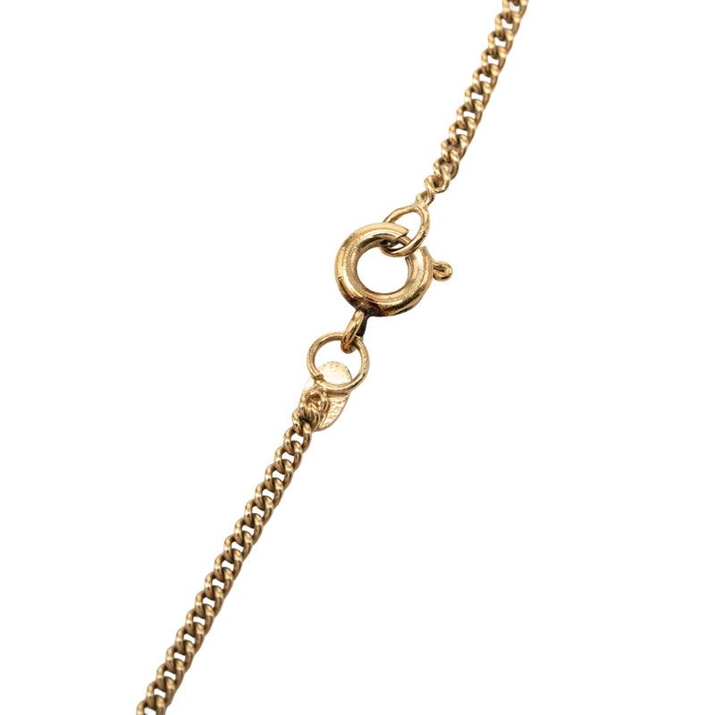 Chanel 01A CC Logo Necklace Gold Black Plated — view 4