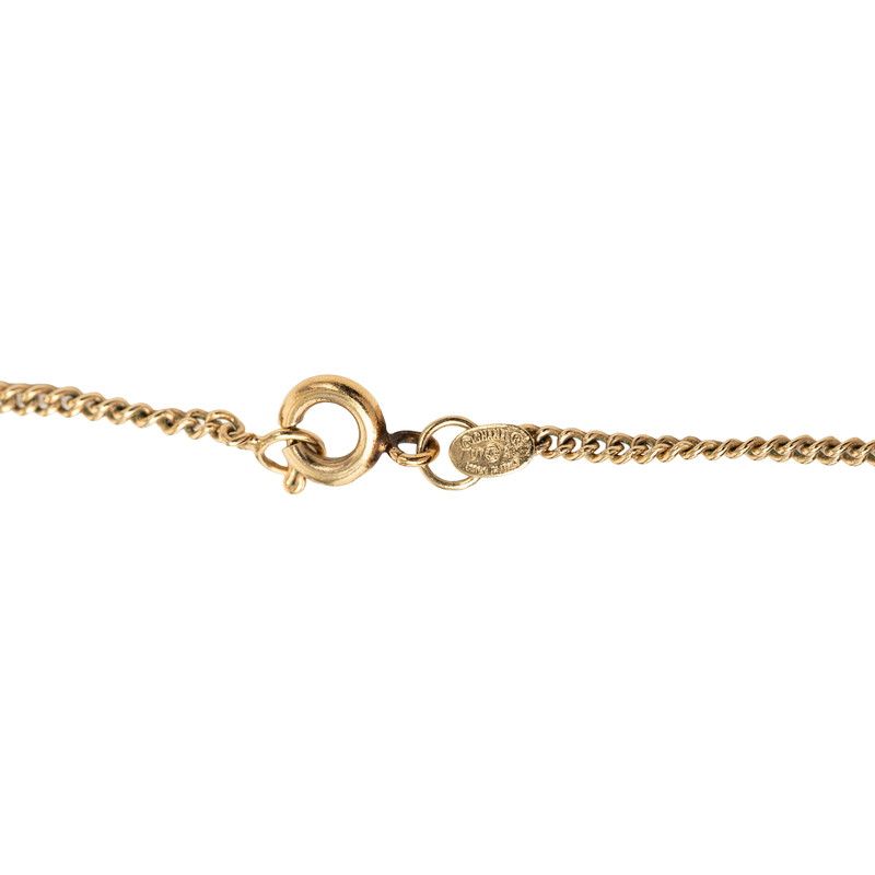 Chanel 01A CC Logo Necklace Gold Black Plated — view 5