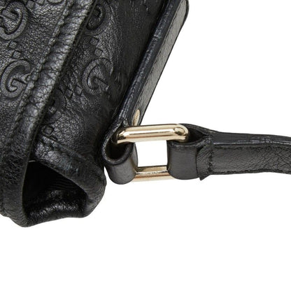 Gucci Guccissima Crossbody Shoulder Bag Black Leather — view 6