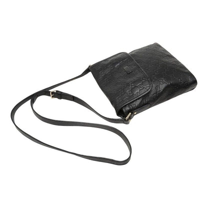 Gucci Guccissima Crossbody Shoulder Bag Black Leather — view 4