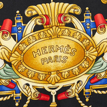 Hermes Carre 90 Voiles de Lumiere Sailing Ship of Light Scarf Black Multicolor — view 5