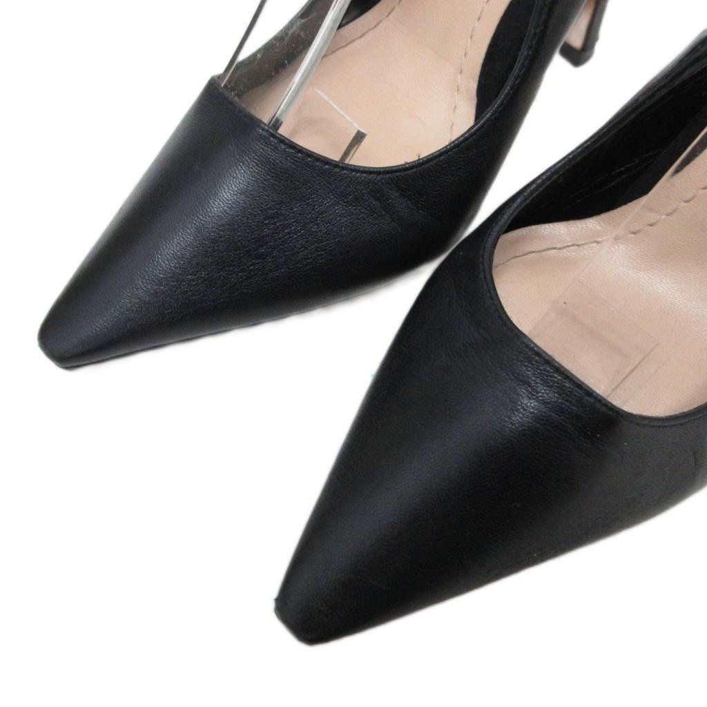 Dior J'adior Leather Pumps Sling Back Logo Pointed Toe High Heels Pin Black 38 — view 5