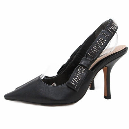 Dior J'adior Leather Pumps Sling Back Logo Pointed Toe High Heels Pin Black 38 — view 2