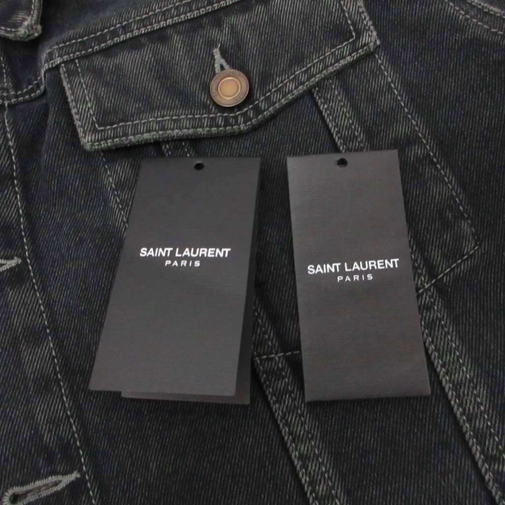 Saint Laurent Paris Denim Jacket Trucker Cotton 54 Black — view 6