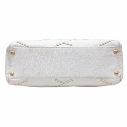 Chanel CC Logo Jumbo CC Caviar Leather Shoulder Bag White — view 6
