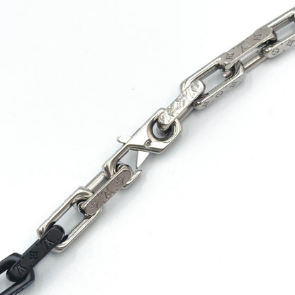 Louis Vuitton Collier Monogram Chain Metal Silver Black Necklace — view 7
