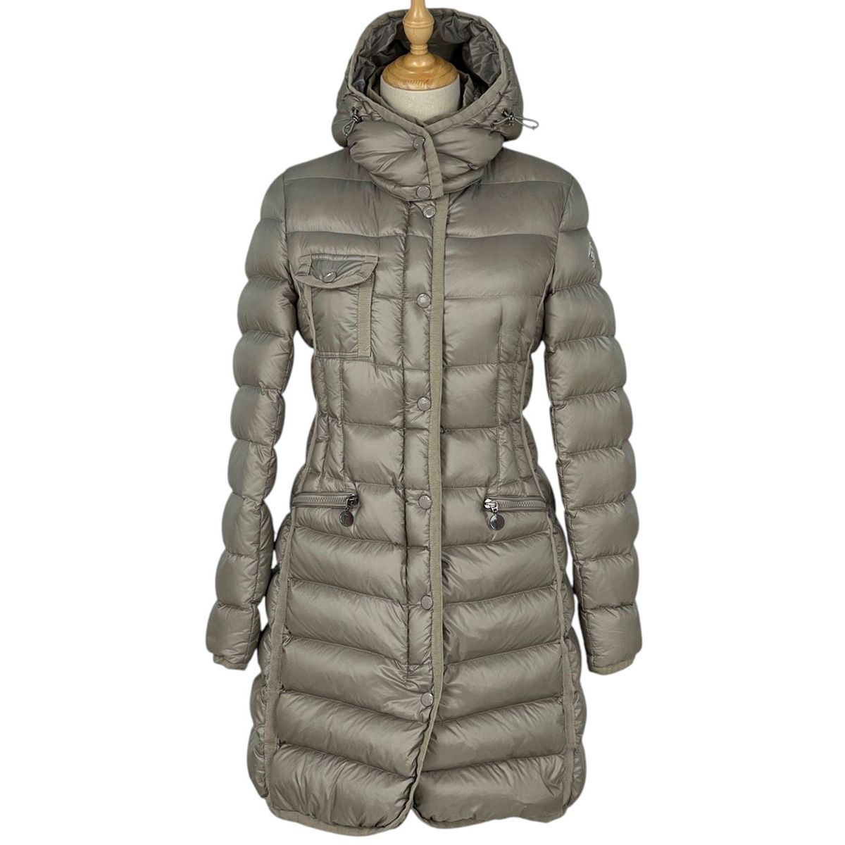 Moncler Hermine Down Coat Beige