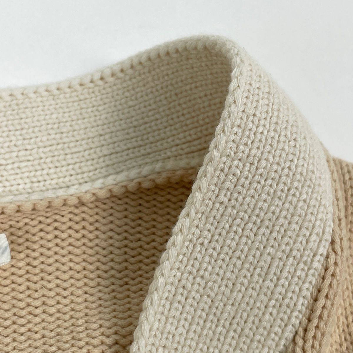 Hermes Knit Cardigan Top Cotton Nylon Beige — view 7