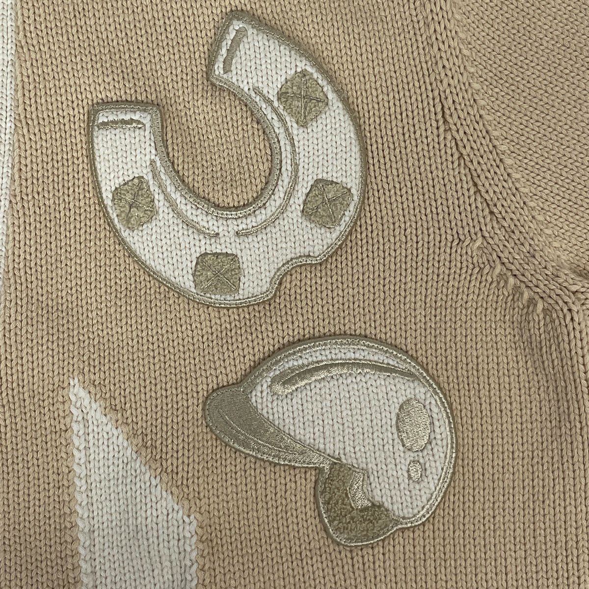 Hermes Knit Cardigan Top Cotton Nylon Beige — view 5