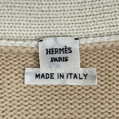 Hermes Knit Cardigan Top Cotton Nylon Beige — view 8