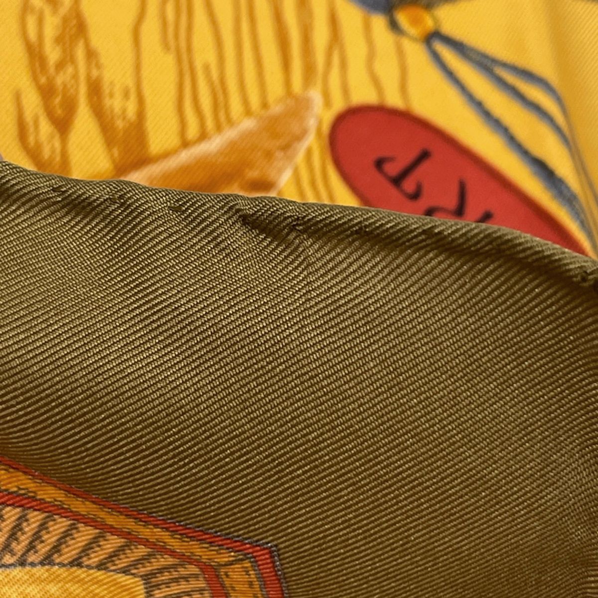 Hermes Carre 90 Cuirs du Desert Scarf Leather Decoration Silk Brown Multicolor — view 3