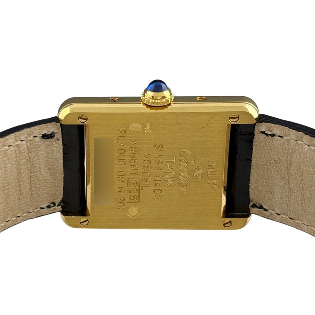 Cartier Must Tank SM Vermeil Watch 925 Sterling Silver Leather Quartz Yellow — view 4