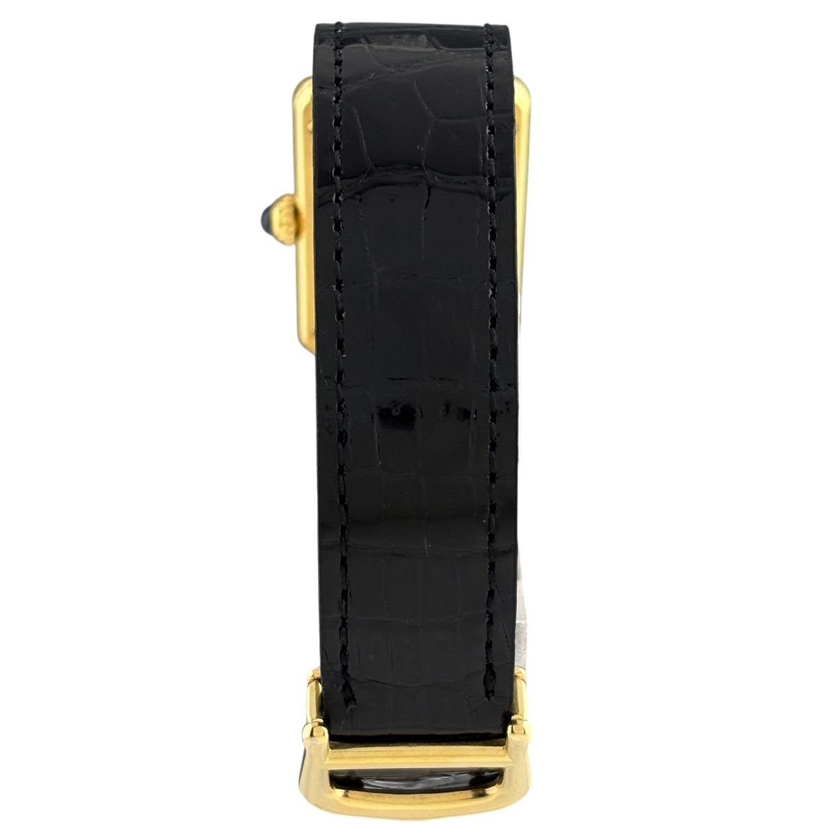 Cartier Must Tank SM Vermeil Watch 925 Sterling Silver Leather Quartz Yellow — view 3