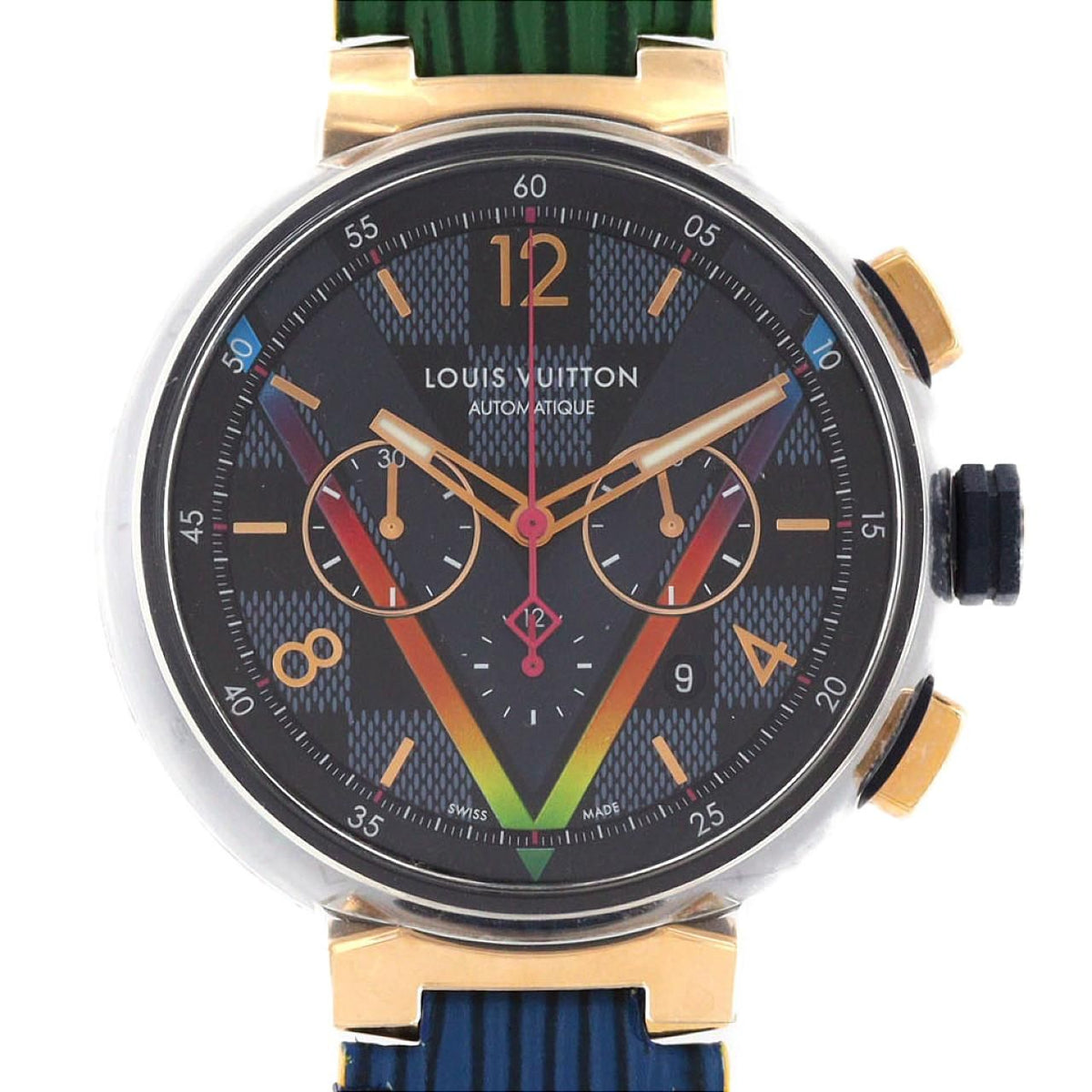 Louis Vuitton Tambour Chrono Damier Edge coating Luto Rainbow Pvdxpg Limited
