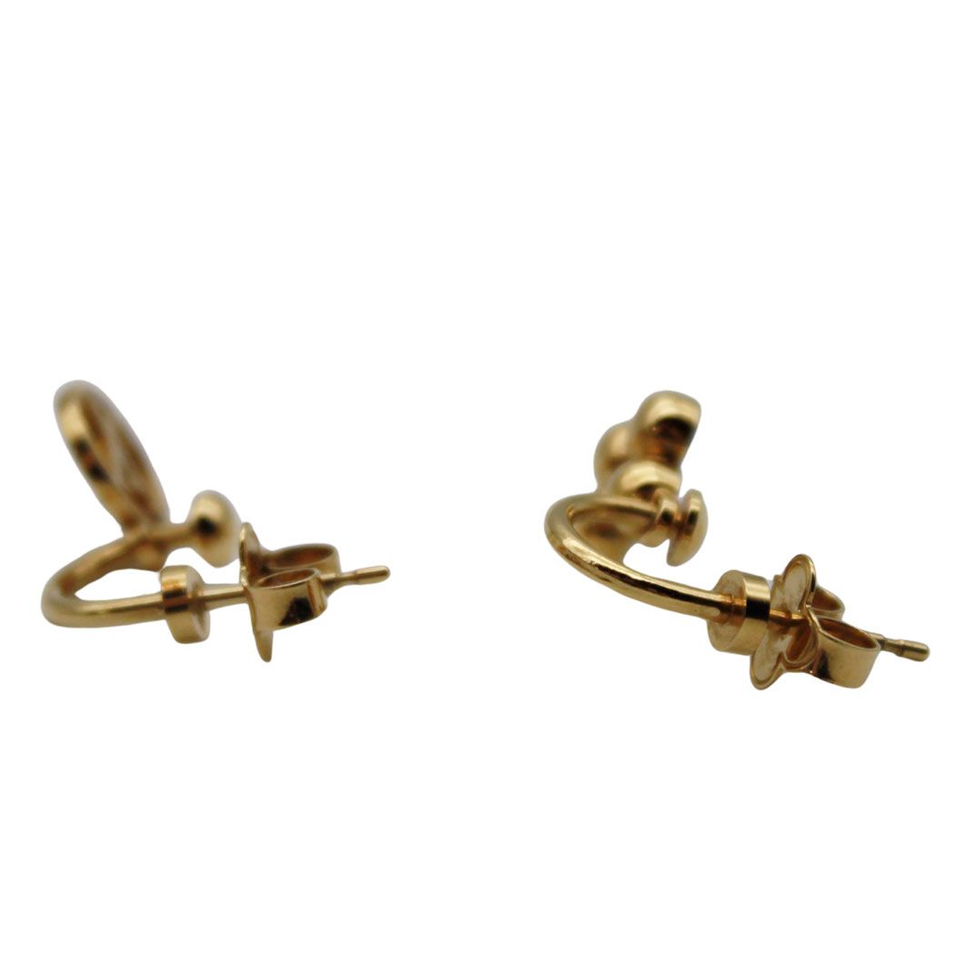 Louis Vuitton Earrings Blooming Gold Logo Feminine — view 2