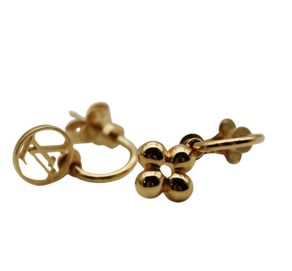 Louis Vuitton Earrings Blooming Gold Logo Feminine — view 3