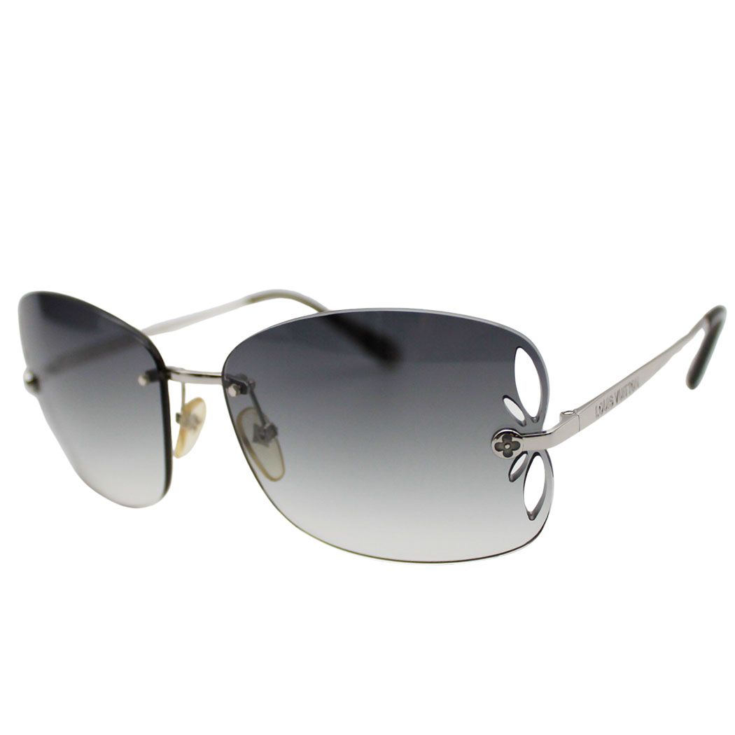 Louis Vuitton Sunglasses Metal Acetate Lily Teardrop Gray Adults Eyewear
