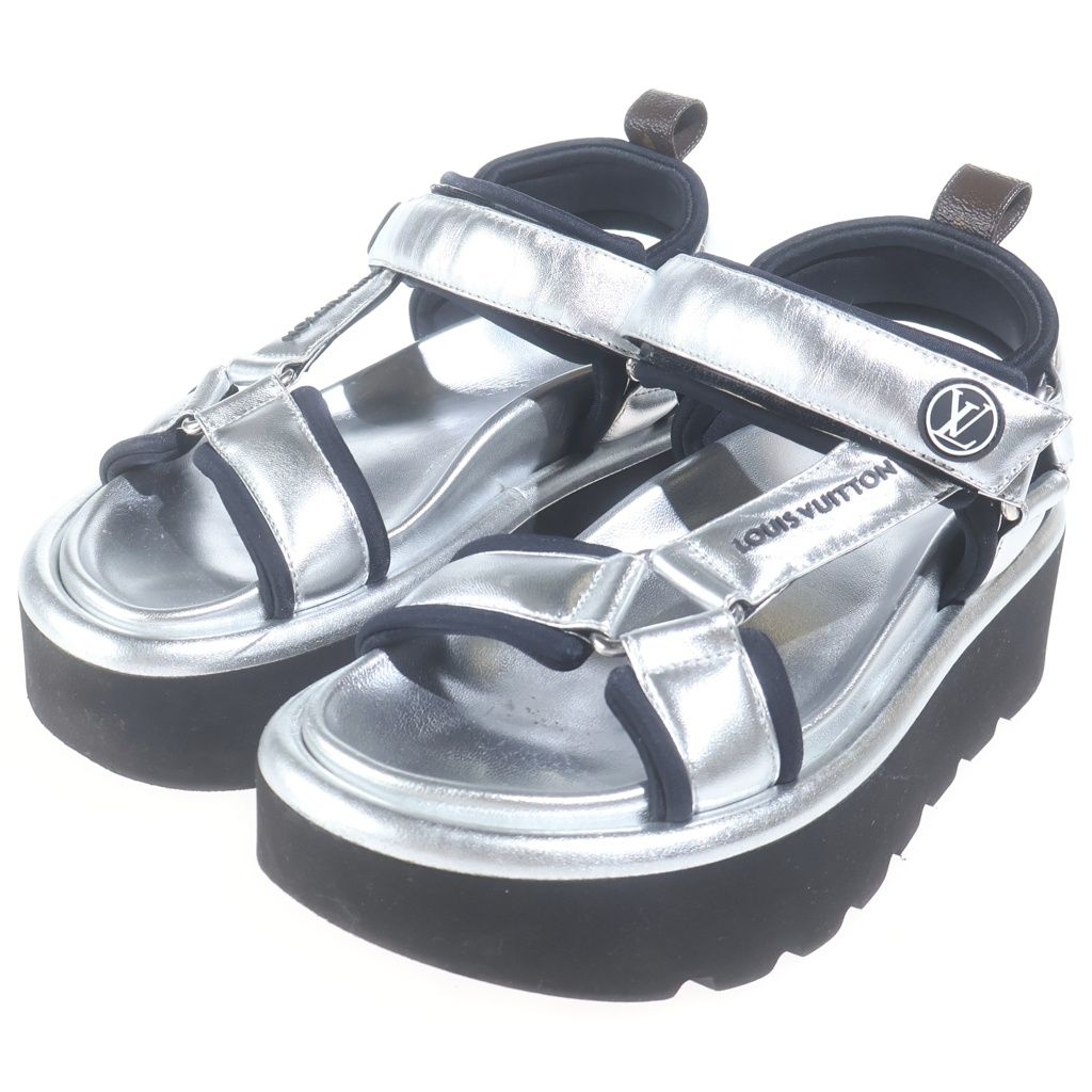 Louis Vuitton Pool Pillow Line Platform Sandals LV Circle Logo Velcro Strap